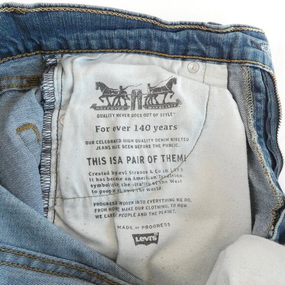 Levis 513 Jeans Mens 32x28 Blue Slim Straight Fit Stretch Denim Pants 98% Cotton - Picture 12 of 16